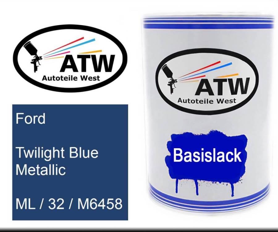 Ford, Twilight Blue Metallic, ML / 32 / M6458: 500ml Lackdose, von ATW Autoteile West.